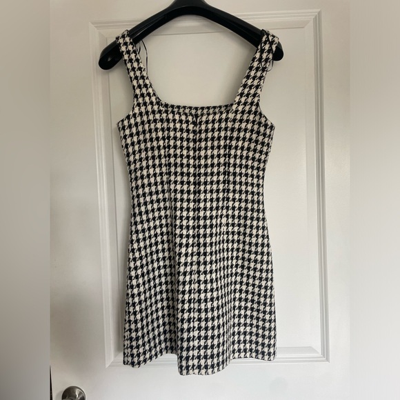 Garage/ Dynamite Square Neck Houndstooth Mini Dress XS/Petite - Picture 5 of 8